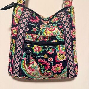 Vintage Vera Bradley Navy and Pink Floral Crossbody Bag